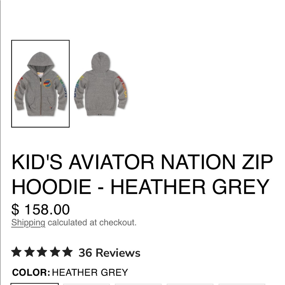 Aviator Nation Kids 4T gray hoodie - Picture 4 of 11